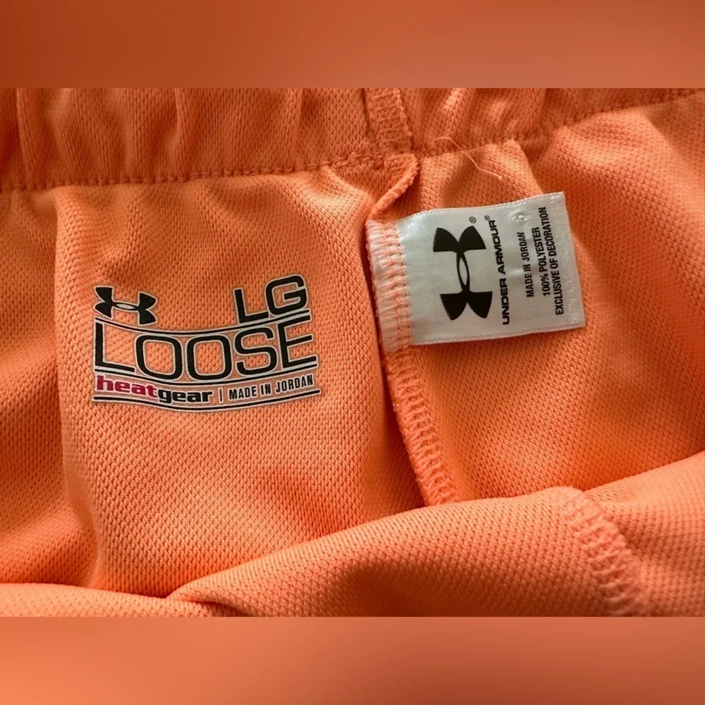 Under Armour women’s loose fit orange & pink athletic shorts large - Picture 2 of 8